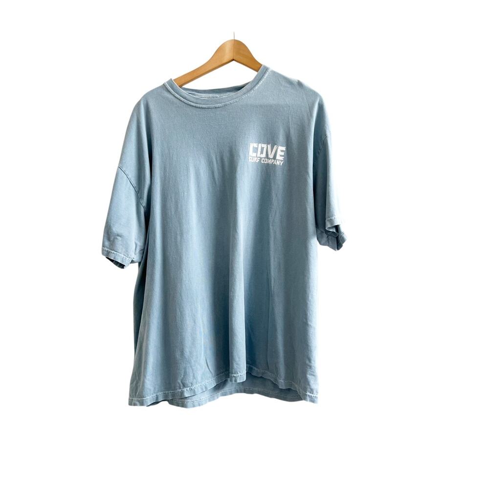 Vintage Cove Surf Company T Shirt Men's 2XL Blue Short Sleeve Retro Graphic Tee